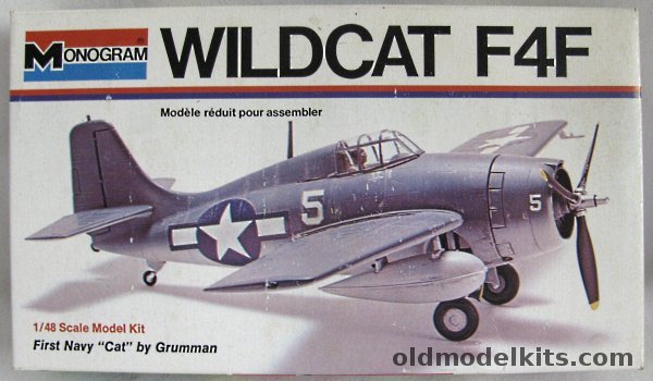 Monogram 1/48 Grumman Wildcat F4F - White Box Issue, 6798 plastic model kit